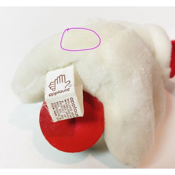 Vintage Applause White Plush Bear Christmas Tree Ornament Drummer Band Holiday - Picture 5 of 5
